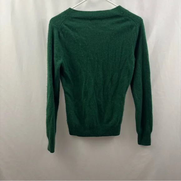 Banana Republic 100% Cashmere Women’s Med V Neck Long Sleeve Sweater Top Green - Picture 7 of 8